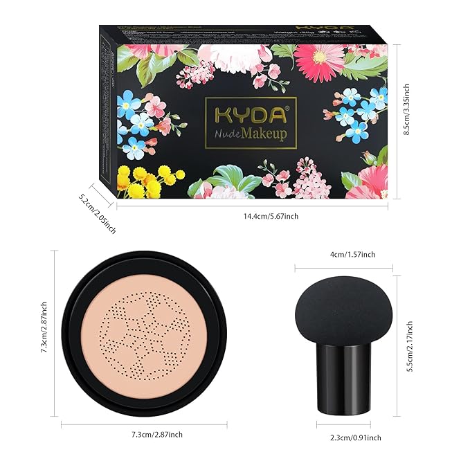 Ownest Mushroom Head Air Cushion BB Cream, Concealer Primer-Buff Beige