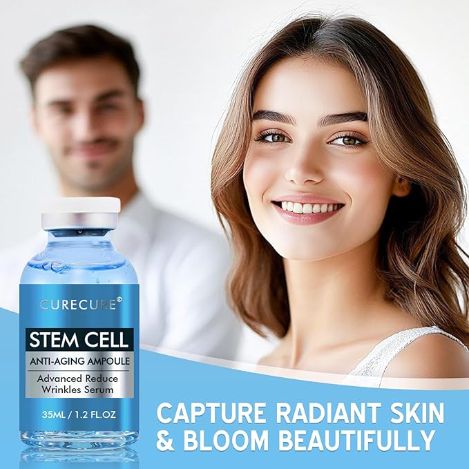 Stem Cell Serum for Face, 2 Count Microneedling Serum, Stem Cell Solution Ampoule to Use with and without Micro Needling, Anti Aging & Smooth Wrinkles