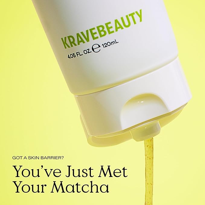 KraveBeauty Matcha Hemp Hydrating Cleanser Duo, Non Stripping Daily Face Wash, Supports Skin Barrier Enriched With Hemp Seed Oil, Suitable For Dry, Sensitive Skin, Vegan & Cruelty Free, 4.05 fl oz x2