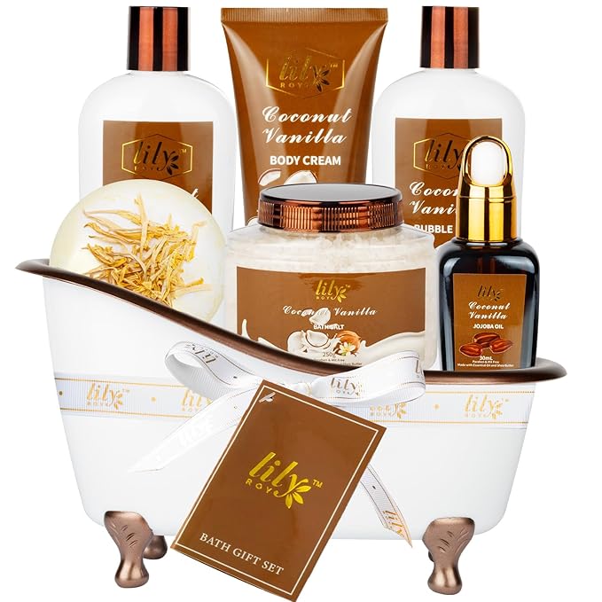 Fathers Day Gifts for Dad Men - 7-Piece Nourishing Bath & Body Gift Set for Women, Bath Gift Set with Bath Bomb | Perfect Christmas, Birthday Gifts Luxury Self Care Kit, Gift for Her Him All Occasions