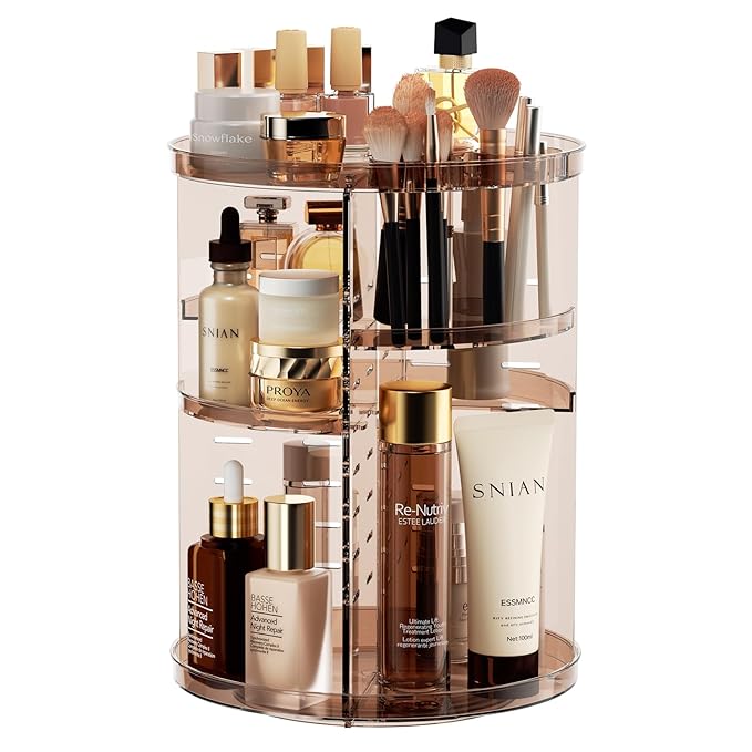 Rotating makeup organizer countertop, diy