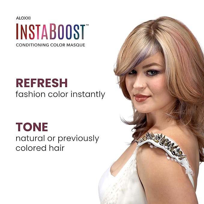 ALOXXI InstaBoost ROSE GOLD Color Depositing Conditioner Mask – Instant Temporary Hair Color Dye - Hair Color Masque for Deep Conditioning (Good As Rose Gold), 6.8 Fl Oz (Pack of 1)