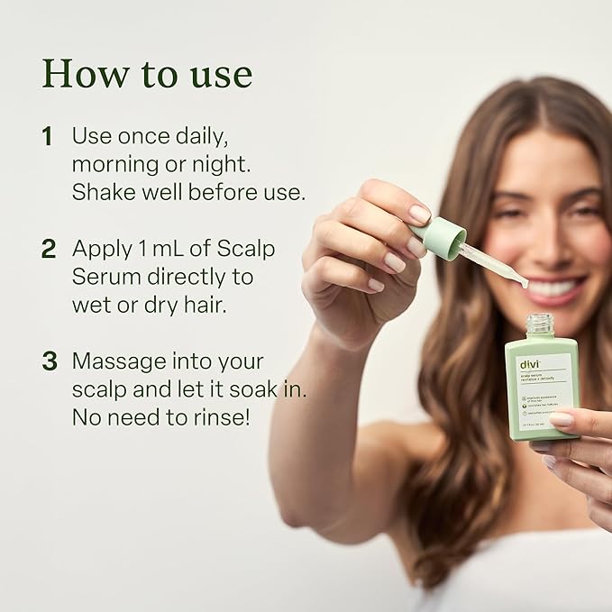 Divi Scalp Serum, Clinically Tested Hair Growth Formula, for Fuller and Thicker Hair - 30ml - 2 Pack