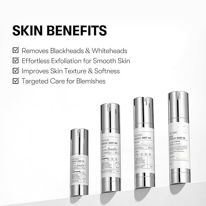 VT COSMETICS CICA Reedle Shot 300, Advanced Night Exosome, Microneedling Serum, Centella Asiatica, Hyaluronic Acid, Propolis, Soft Skin, Regeneration, Glass Skin, Korean Skin Booster 1.69Fl Oz (50ml)