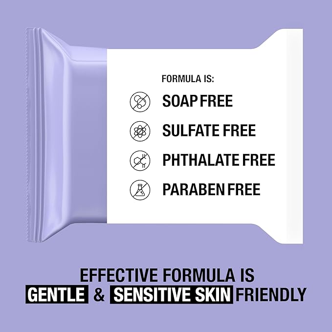Neutrogena Night Calming Makeup Remover Face Wipes, Nighttime Cleansing Towelettes Remove Sweat, Dirt & Makeup & Calms Skin, Hypoallergenic, 100% Plant Based Cloth, Twin Pack, 2 x 25 ct