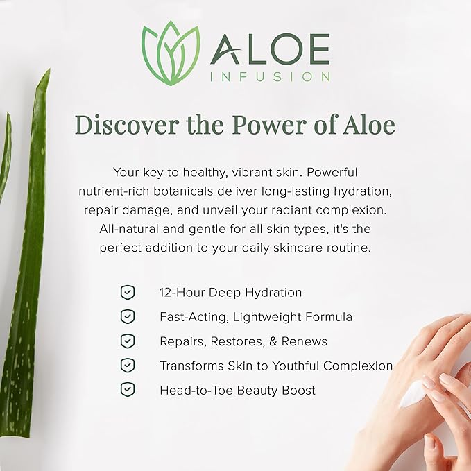 Body and Face Moisturizer - Natural Moisturizing Cream with Organic Aloe Vera - Skin Care for Dry Skin, Anti Wrinkle, Acne Scars, Rosacea, Psoriasis Eczema Cream Lotion for Men and Women