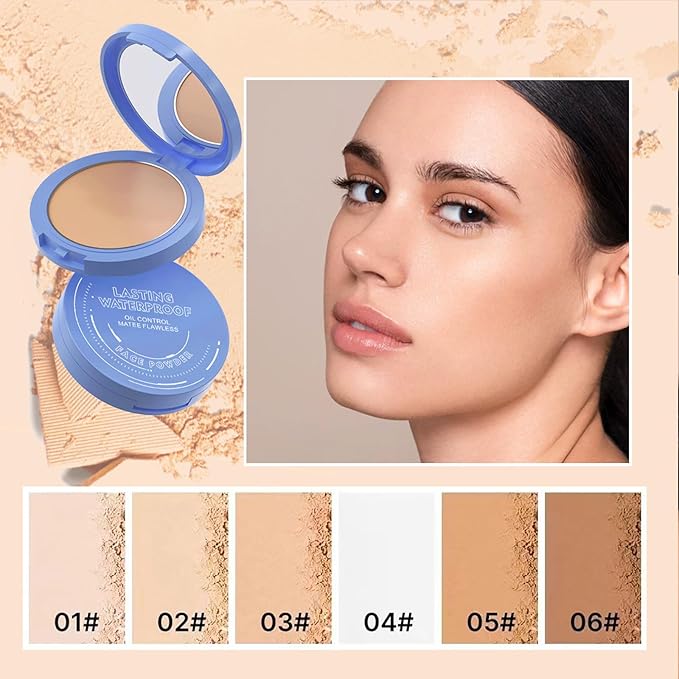 Oil Control Face Pressed Powder,Matte Smooth Flawless Finishing Foundation,0.(NATURAL BEIGE) 35 Oz