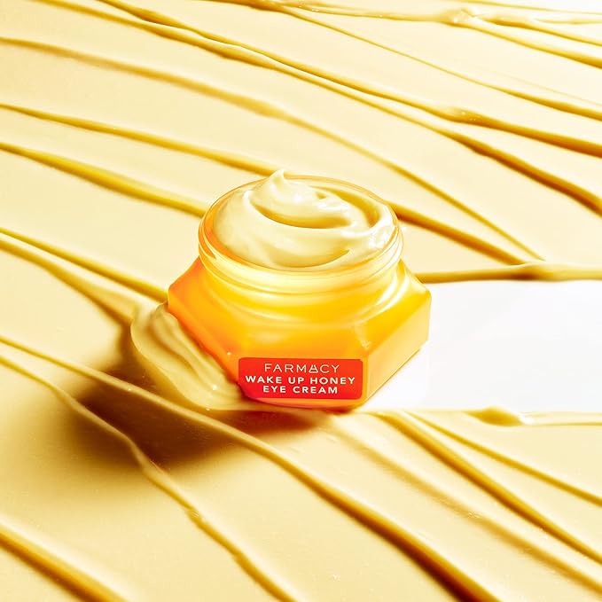 Farmacy Brightening Eye Cream - Wake Up Honey Under Eye Cream for Dark Circles + Puffiness - Enriched with Vitamin C + Cranberry Peptide to Smooth Wrinkles Over Time (15ml)