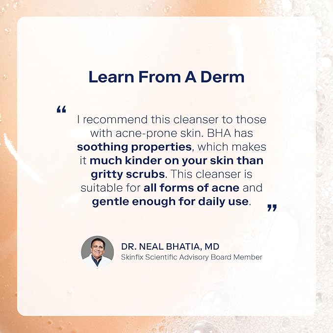 Skinfix Acne+ BHA Cleanser: Multi-Level Pore Resurfacing, Deep Pore & Acne-Fighting Cleanser Helps Reduce Blemish Size, Redness & Excess Oil, 5 Fl Oz