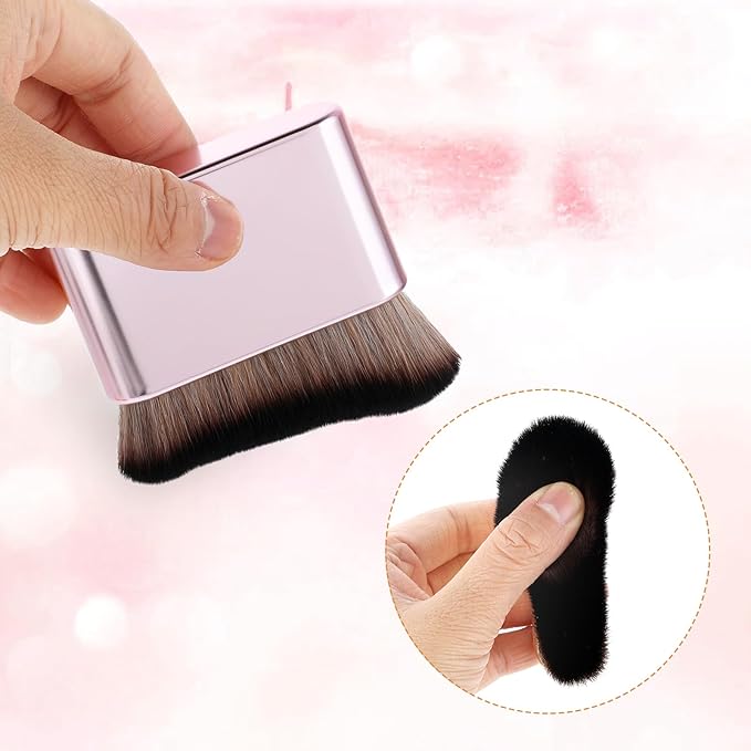 Self Tan Brush Soft Body Makeup Brush Portable Self Tanning Brush Self Tanner Face Brush For Body & Leg Makeup(Pink Rose Gold)