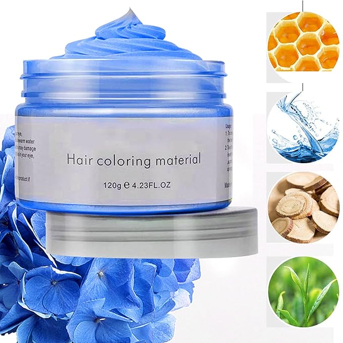 Blue Temporary Hair Color,Natural Hair