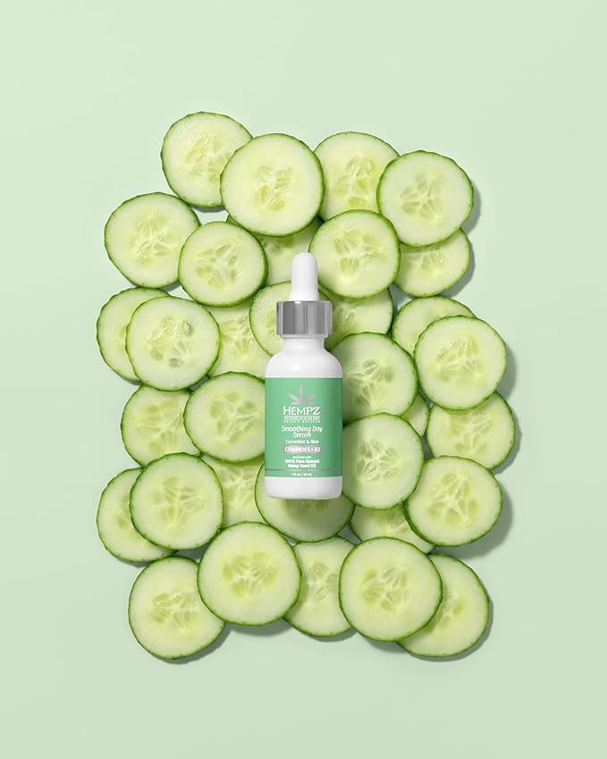 Hempz Cucumber Aloe, Facial Serum, Beauty Actives with Cermanides for dry to normal skin, for men and women, 1oz