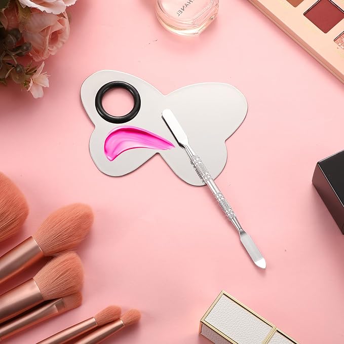 2 Pcs Stainless Makeup Mixing Palette,Tool for Mixing
