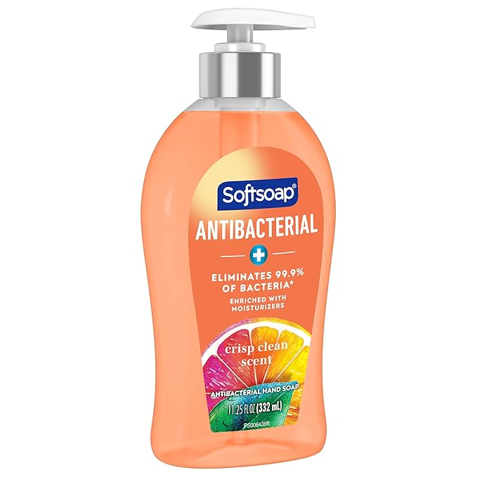 Softsoap Antibacterial Liquid Hand Soap, Crisp Clean Scent Hand Soap, 11.25 Ounce, 6 Pack