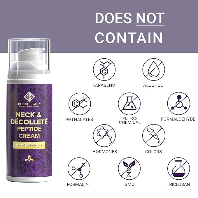 Neck Firming Cream, Anti Aging Moisturizer for Neck & Décolleté (3.38 oz / 100ml Large Bottle) | Advanced Stem Cell + Collagen Formula For Tightening & Lifting Sagging Skin