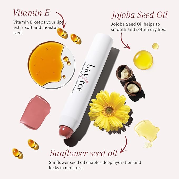 Tinted Lip Balm Plumper, Glossy, Pump Lips, Lightweight, Moisturize & Tint with Jojoba Seed Oil, Vegan Lip Balm Lip Care Present, Garden