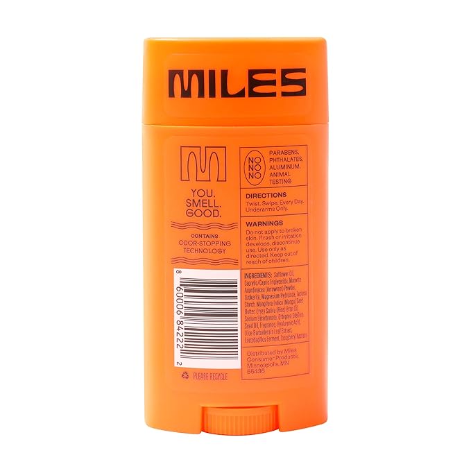 Miles Kids Deodorant for Boys and Girls - Aluminum Free Deodorant for Kids and Teens, Natural, Hypoallergenic, Made in USA - Fresh Scent - 2-Pack