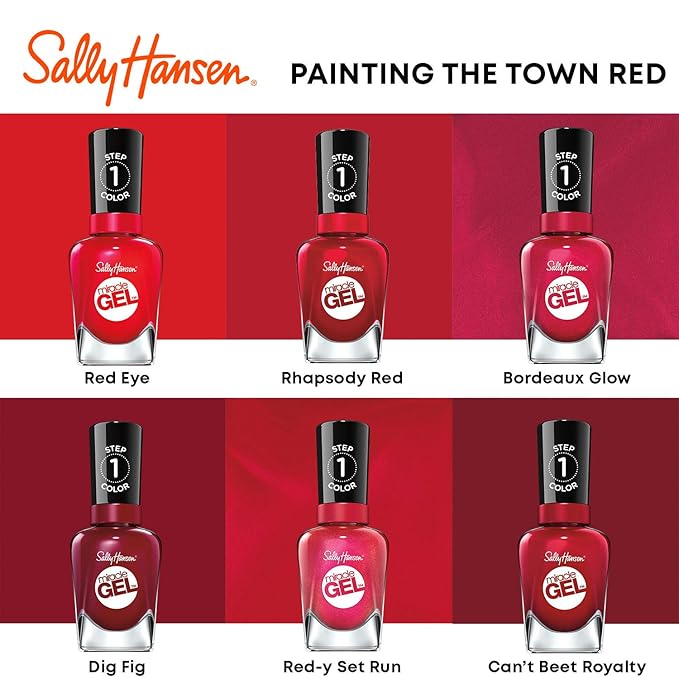 Sally Hansen Miracle Gel Nail Polish, Shade Can't Beet Royalty 474 (Packaging May Vary) (Pack of 2)