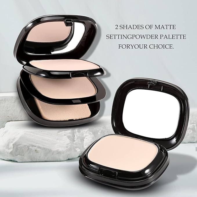 Boobeen Pressed Powder, Light Shade, Long-Lasting Matte Finish, 2 L