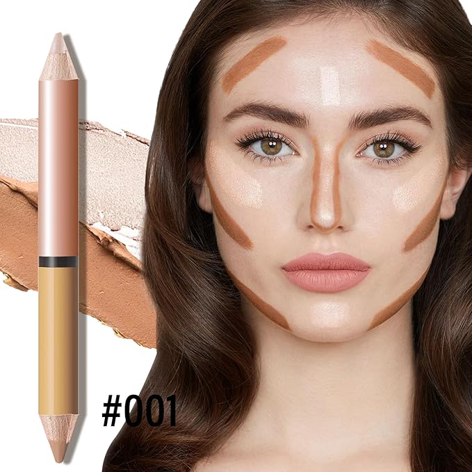 2 in 1 Cream Bronzer and Highlighter Stick,Cream