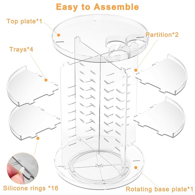 Rotating makeup organizer, diy 8