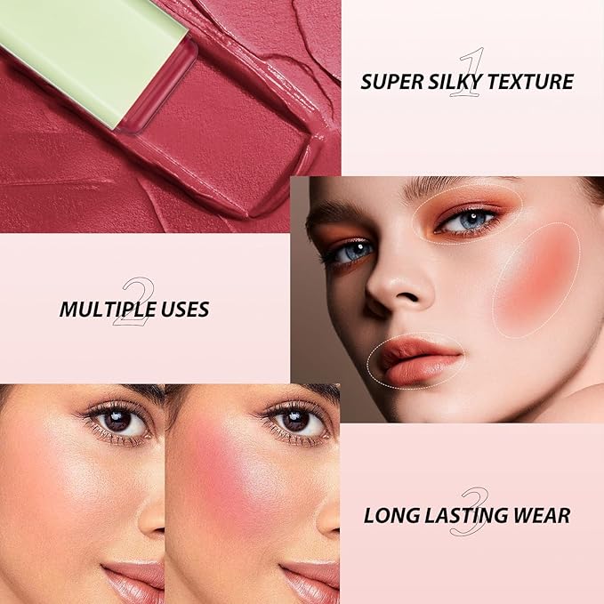 Blush Stick for Cheeks - Cream Makeup Blush