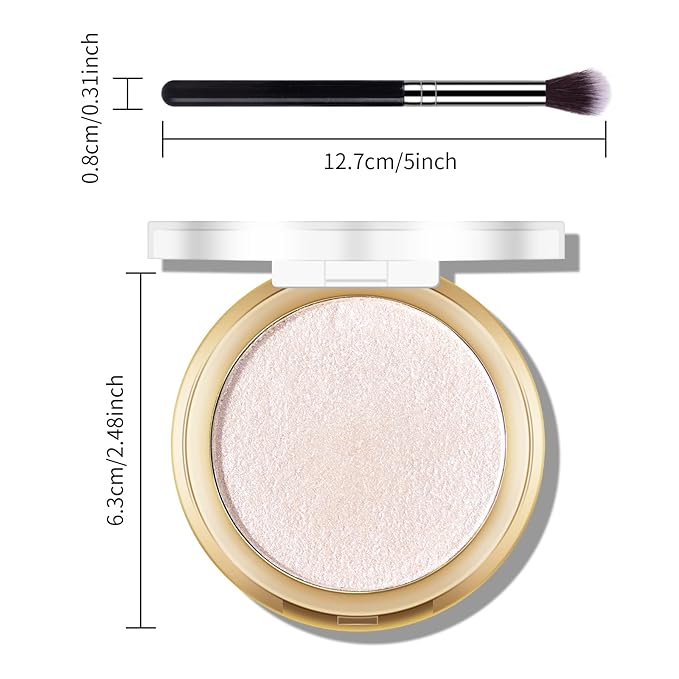 Baked Highlighter Powder Palette, Makeup Highlighter Powder Palette Moonlight White