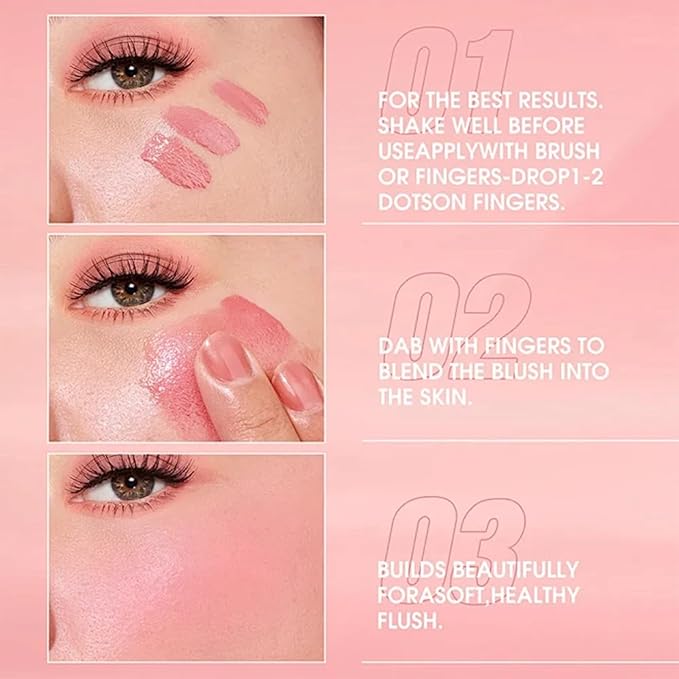 Color Changing Blush,3-in-1 Warm Change Blush,Pink Cream Blush,Transparent Skin Tone(01)