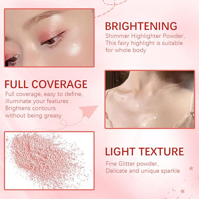 Polvo De Hadas Highlighter Powder Stick Body Shimmer White Moonbeam