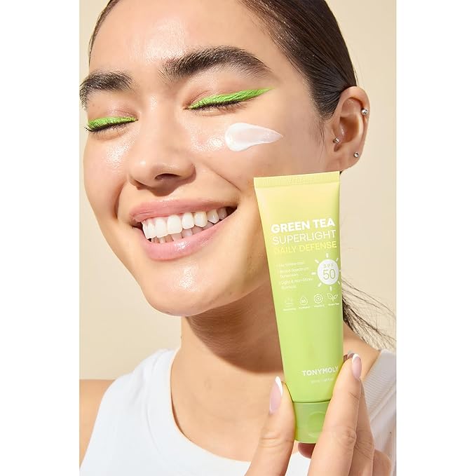 TONYMOLY Green Tea Korean Sunscreen for Face, Travel Size Sunscreen SPF 50, Non-Greasy & No White cast, Daily Broad Spectrum UV Protection with Niacinamide, Panthenol & Hyaluronic Acid, 50ml