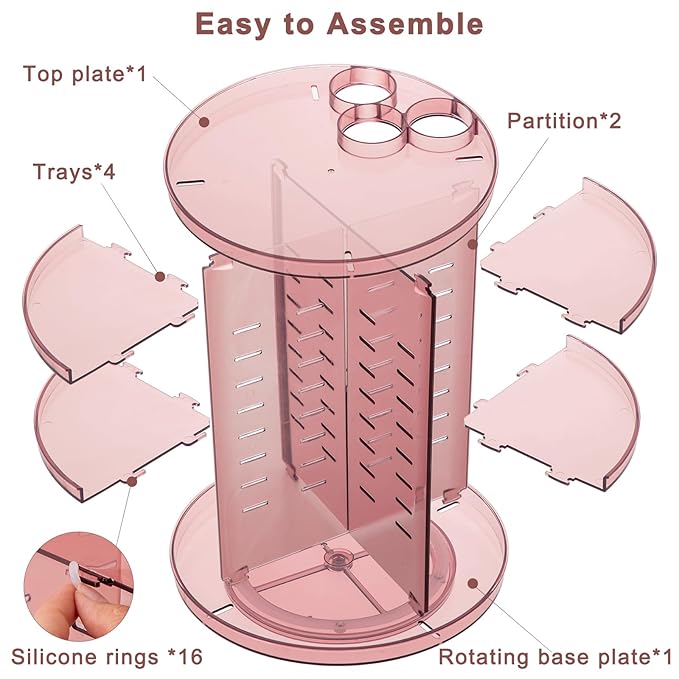 Rotating makeup organizer, diy 8