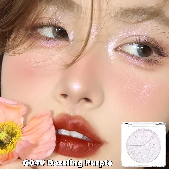 Erinde White Purple Shimmer Glitter Highlighter Highlight Makeup