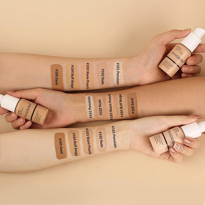 PHOERA Foundation Makeup Naturally Liquid Foundation Full Coverage