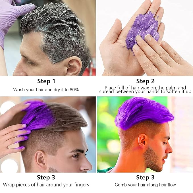 Purple Temporary Hair Color,Natural Hair