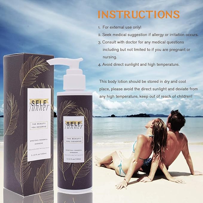 Self Tanner Sunless Tanning Lotion — indoor tanning lotion for tanning beds outdoor Sun-Kissed Glow Non-Transfer Bronzing Formula Your Radiance - Non-Transfer, Vegan-Friendly, Cruelty-Free Bronzing Formula, 5.12 Fl Oz