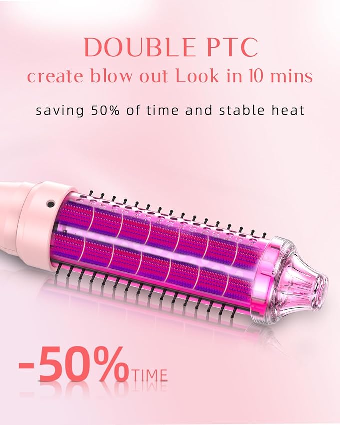 DORISILK Infrared Thermal Hair Brush for Sleek, Shiny Hair,1.5inch Thermal Round Brush for Blowout Look,Heated Round Brush for Curling and Straightening,Dual Voltage for Travel Using