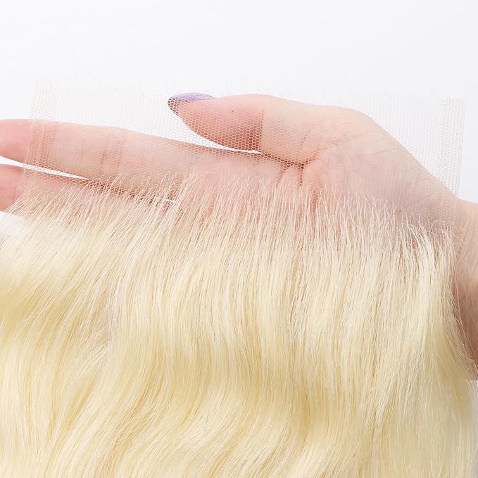 IDN BEAUTY SKINLIKE REAL HD 5X5 Lace Closure Human Hair Scalp-Simulating 0.1mm Ultra Thin HD Closure Pre Bleached Single Knots Pre Plucked Clean Natural Hairlin #613 Blonde BW 20 Inch