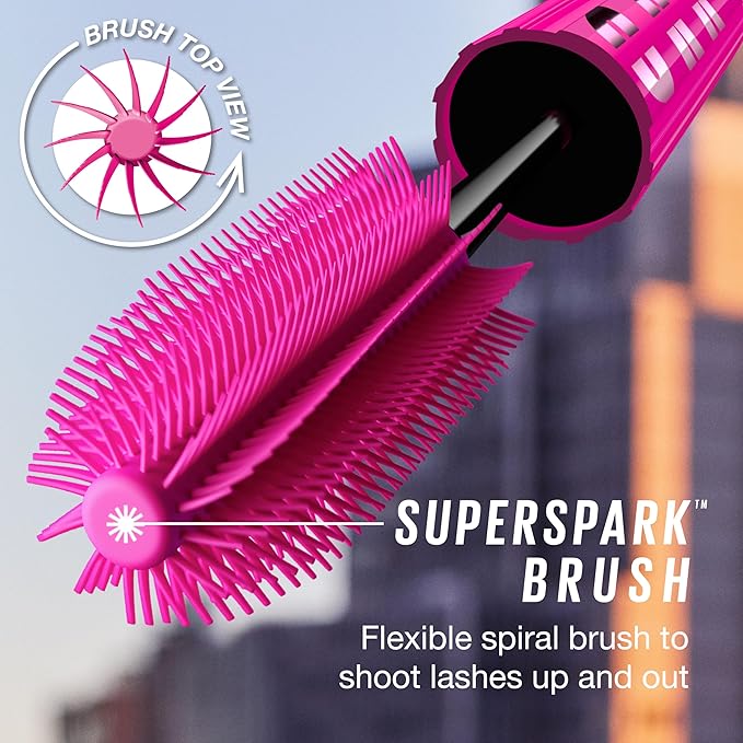 Maybelline Lash Sensational Firework Washable Mascara, Lengthening & Volumizing Mascara for up to 24HR wear, Brownish Black, 1 Count