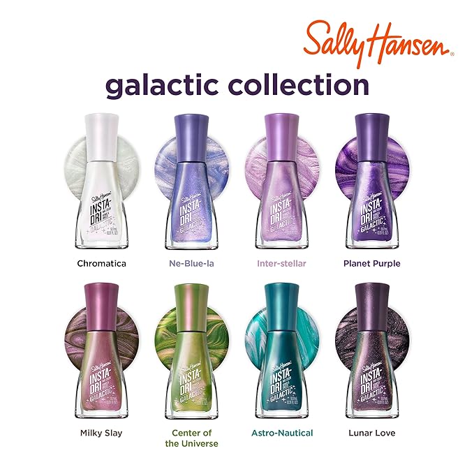 Sally Hansen Insta-Dri® Galactic, Milky Slay, Quick Dry, Long Lasting, Streak-Free Shine, Metallic Pink Nail Polish