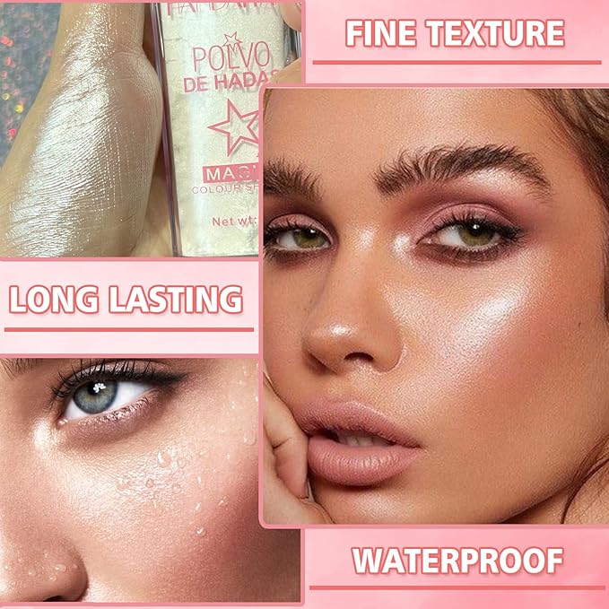 3PCS Polvo De Hadas Highlighter Glitter Stick Body