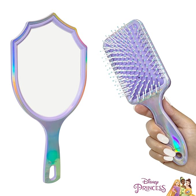 LUV HER Disney Princesses Spa Set for Girls Age 3+ - Includes Paddle Hair Brush and Hand Mirror featuring Jasmin - Imaginative Play and Self-Care - Develops Creativity and Fine Motor Skills