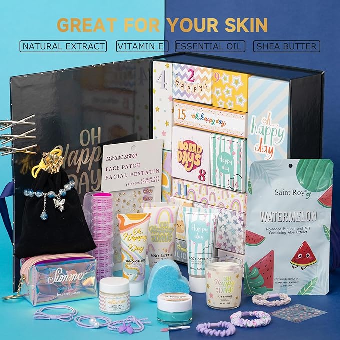 Birthday Gifts for Women, Holiday Gift Beauty Advent Calendar Gifts for Women, 15 Days Spa Gift Set, Bath & Body Teens Girls Fun Surprise Box, Self Care Box Skin Care Set 15 Blind Boxed Gift