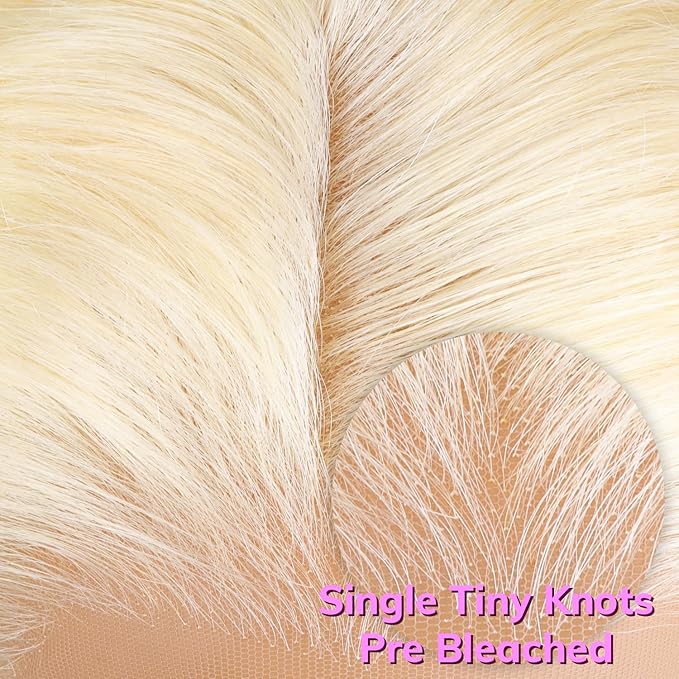 IDN BEAUTY SKINLIKE REAL HD 5X5 Lace Closure Human Hair Scalp-Simulating 0.1mm Ultra Thin HD Closure Pre Bleached Single Knots Pre Plucked Clean Natural Hairlin #613 Blonde BW 20 Inch