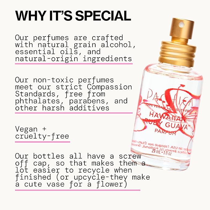Pacifica Hawaiian Ruby Guava Spray Perfume - Vegan, Cruelty-Free Personal Fragrance with Essential Oils