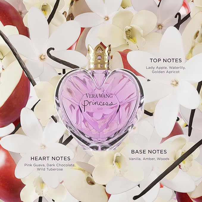 Vera Wang Princess Eau de Toilette 3.4 fl oz (Pack of 1), Notes of Apple, Quava, and Vanilla, Women's Fragrance, Long Lasting, Everyday Fragrance, Travel Size