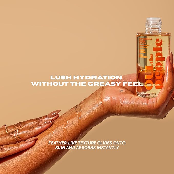 OUI the People FEATHERWEIGHT Hydrating Body Gloss, Orange Blossom Scent, Skin Barrier Boosting Serum Oil for Deep Hydration, Softens, Firms, and Enhances Skin Health, Shimmer Body Oil, 3.3 oz