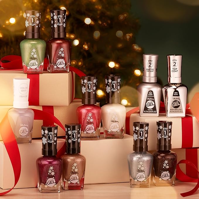 Sally Hansen Miracle Gel, Holiday Romance, Long Lasting, Gel-Like Formula, No UV Lamp Needed, Opaque, Shimmery Red Nail Polish