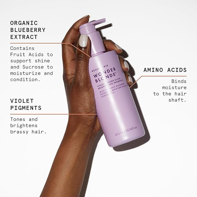 Beauty Pie WonderBlonde Violet Toning Elixir Brightening Shampoo For Reviving & Hydrating Hair