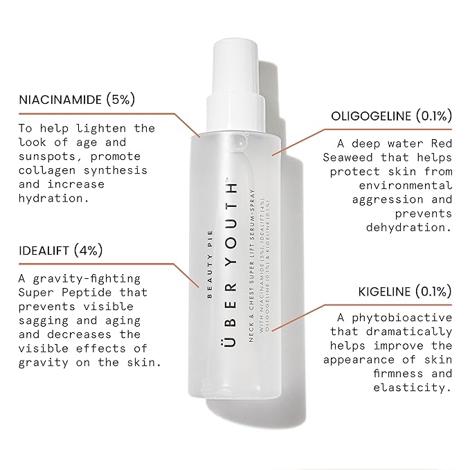 Beauty Pie Über Youth Neck & Chest Super Lift Serum-Spray For Anti-Aging, Smoothing, Softening & Hydrating
