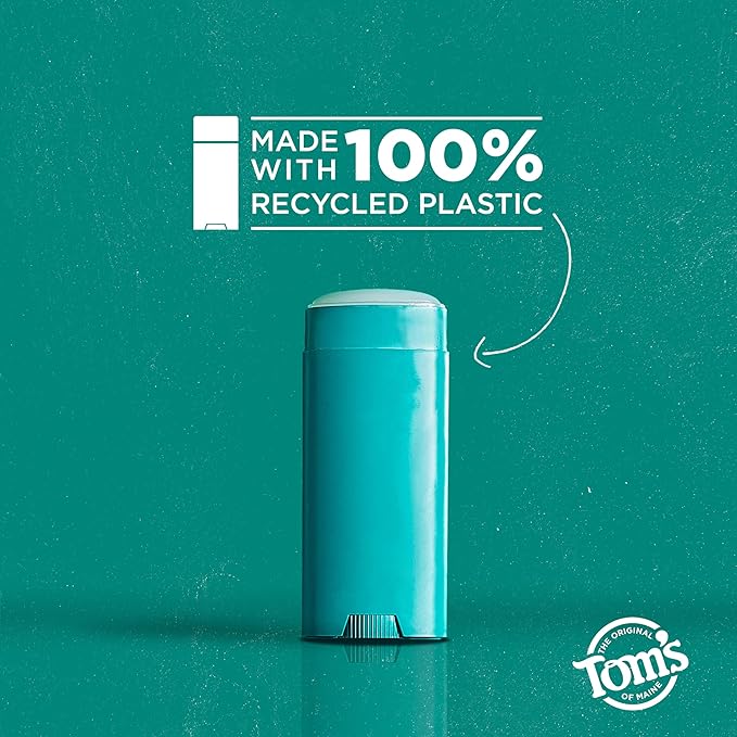 Tom's of Maine Lemongrass Tea Tree Aluminum Free Natural Deodorant For Women & Men | Goes on Clear | Odor & Wetness Protection | Naturally Derived and Moisture-Locking Ingredients | 3.25 oz (2 Pack)